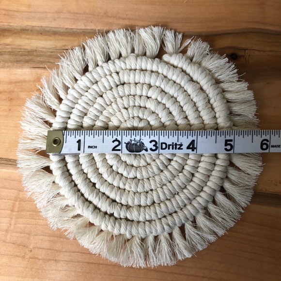 New Two homemade cotton macrame coasters - Picture 6 of 8